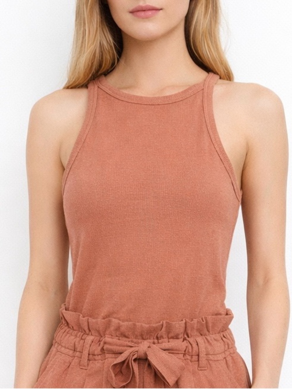 Enza Costa Clay Lightweight Stretch Tank Top Size S